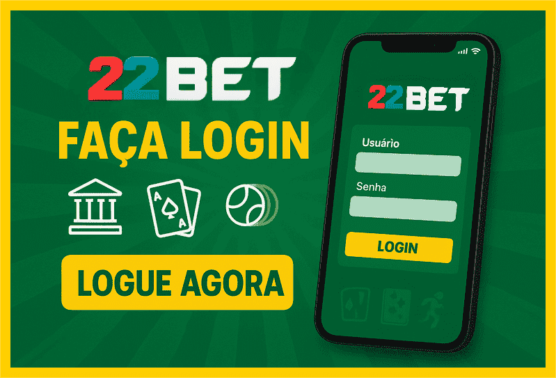 Imagem destacando login seguro na 22BET para novos usuários